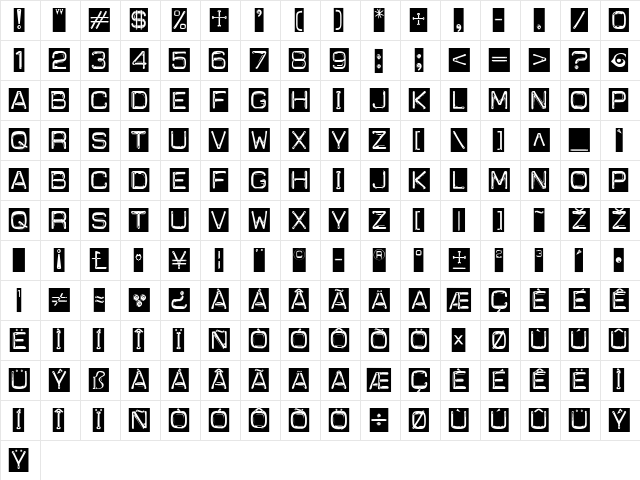 Carbon-14 Labeler Regular font glyph preview Carbon-14 Labeler Regular font glyphpreview