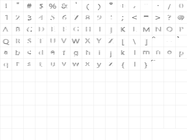 Linguini 6 Regular font glyph preview Linguini 6 Regular font glyphpreview