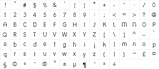 CalipsoCyrillic Regular font glyph preview CalipsoCyrillic Regular font glyphpreview