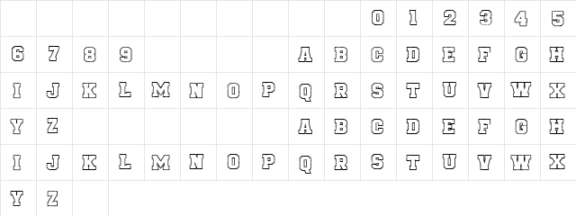 CF University of Nowher Outline Outline font glyph preview CF University of Nowher Outline Outline font glyphpreview