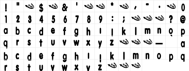 LonelyFrog Regular font glyph preview LonelyFrog Regular font glyphpreview