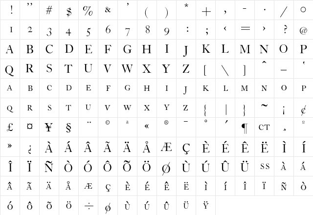 CaslonZH-SC Regular font glyph preview CaslonZH-SC Regular font glyphpreview