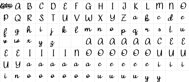 Calliandra-Demo Regular font glyph preview Calliandra-Demo Regular font glyphpreview