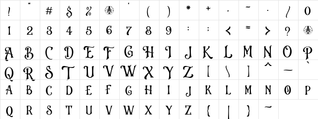 Antistar Regular font glyph preview Antistar Regular font glyphpreview
