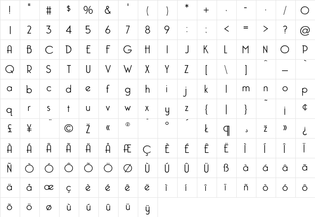 CaponeLight Light font glyph preview CaponeLight Light font glyphpreview