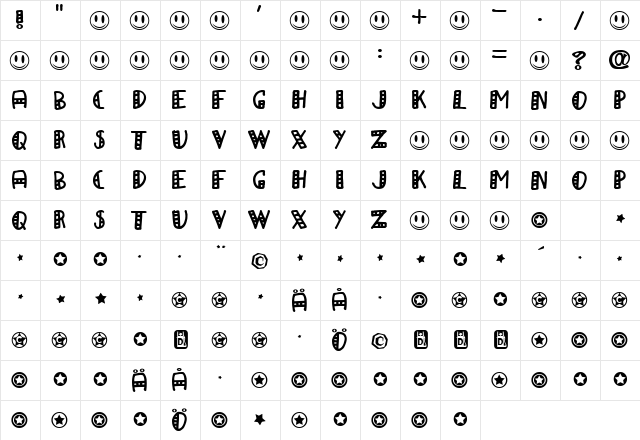aPapa Regular font glyph preview aPapa Regular font glyphpreview