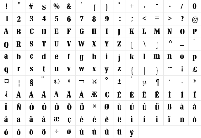 Melior BQ Regular font glyph preview Melior BQ Regular font glyphpreview