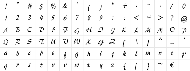 AR Script3 Bold Regular font glyph preview AR Script3 Bold Regular font glyphpreview