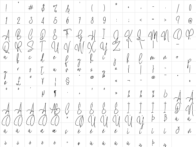 Mollaroid Regular font glyphpreview