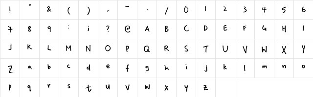 Shmelabela Regular font glyphpreview