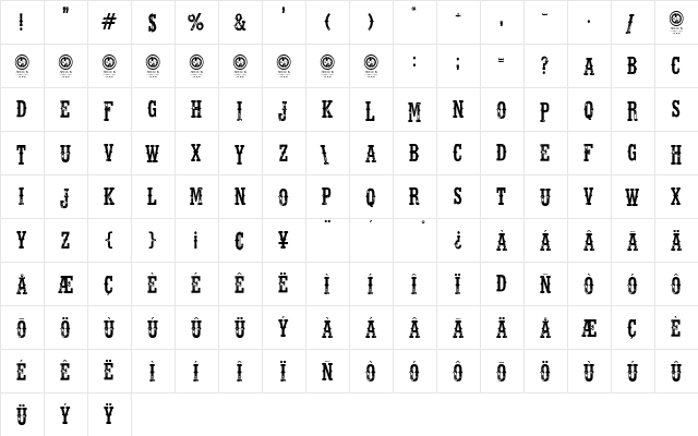 Fort Death Regular font glyphpreview