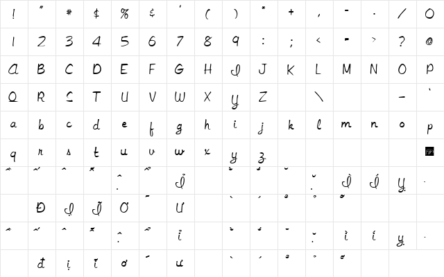 VfFree32 Regular font glyphpreview