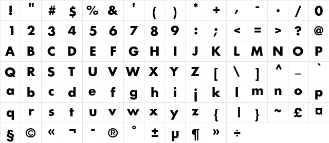 AGFatumC Bold font glyphpreview