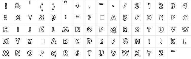 scootch over (sans) Regular font glyphpreview