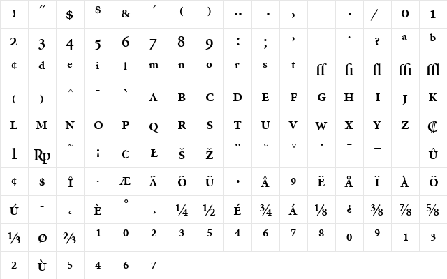 MinionExp-Semibold Regular font glyphpreview
