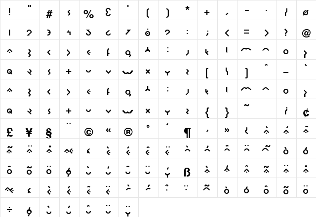 Omikron Medium font glyphpreview