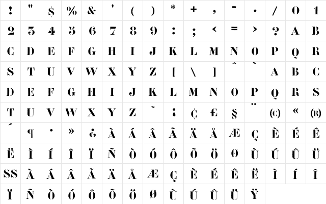 Flightcase Regular font glyphpreview