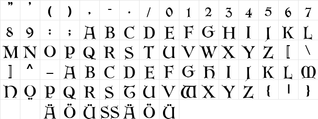 Erbar Initialen Regular font glyphpreview