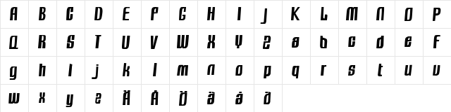 Sugar Ray Regular font glyphpreview