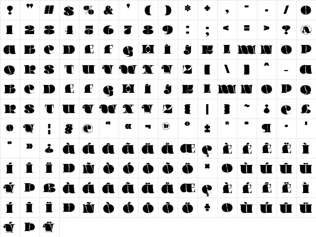 Quarantype Chillout Regular font glyphpreview