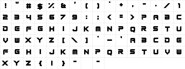 Rocket Rinder Regular font glyphpreview