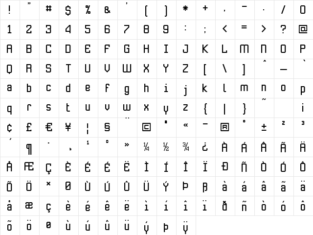 Submarine Light font glyphpreview