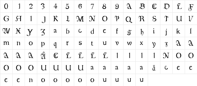 AFHybrid Regular font glyphpreview
