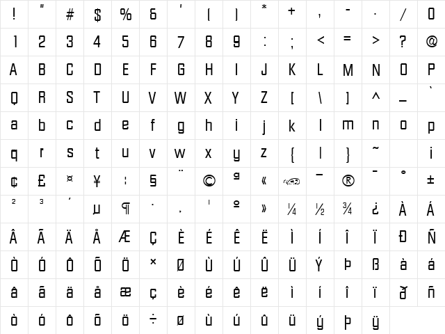 Facet normal font glyphpreview