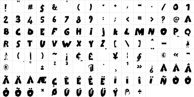Kidy Regular font glyphpreview