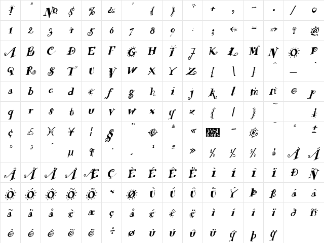 Funstuff Bold Italic font glyphpreview