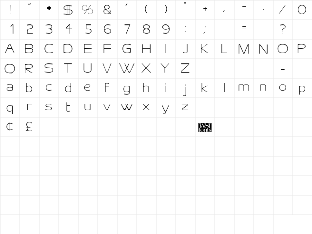 AireoDisplay Regular font glyphpreview