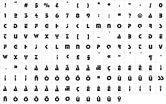 StopDRo1 Regular font glyphpreview