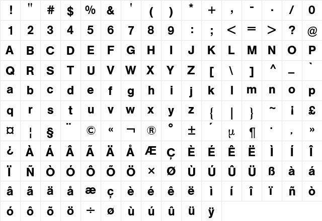 AG Buch BQ Regular font glyphpreview