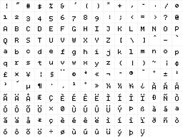 BPdotsSquares Bold font glyphpreview