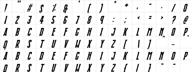 Blackmoon Quest Italic font glyphpreview