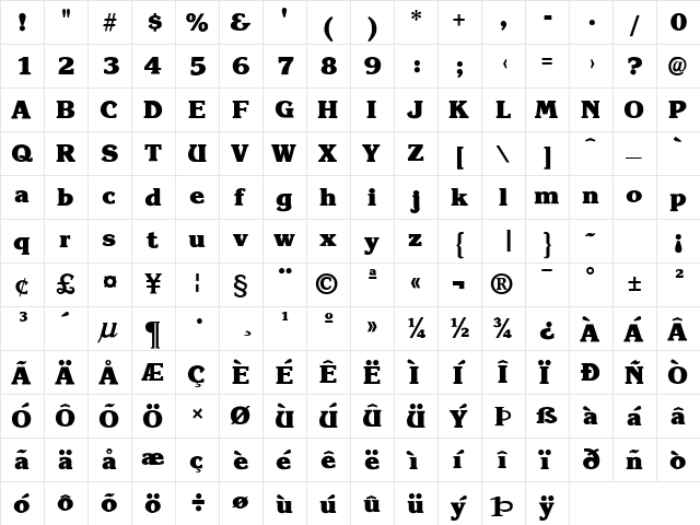 Krone ExtraBold font glyphpreview