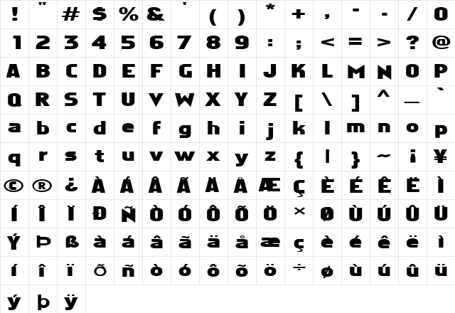 FZ BASIC 5 EX Normal font glyphpreview