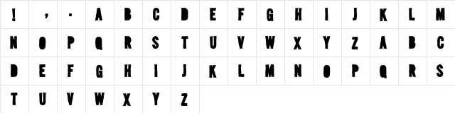 Media Blackout Regular font glyphpreview