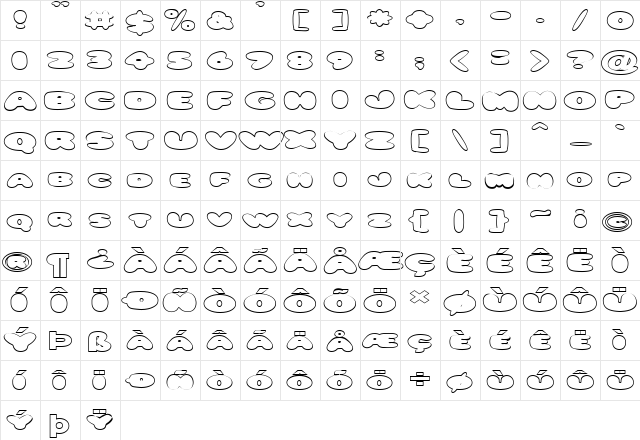 FZ JAZZY 59 HOLLOW EX Normal font glyphpreview