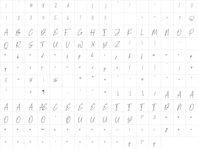 Ink Scale Regular font glyphpreview