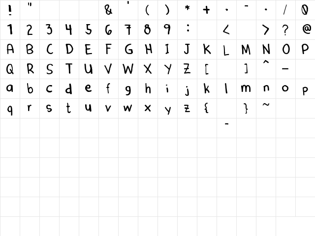 Denne Marker Regular font glyphpreview
