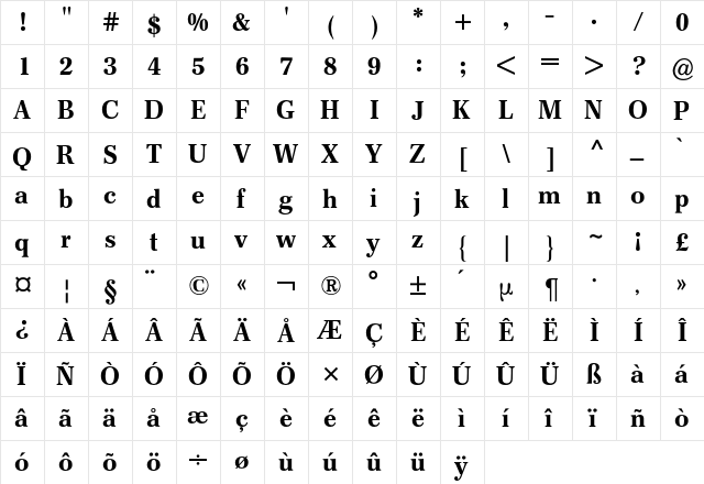 Franklin-Antiqua BQ Regular font glyphpreview