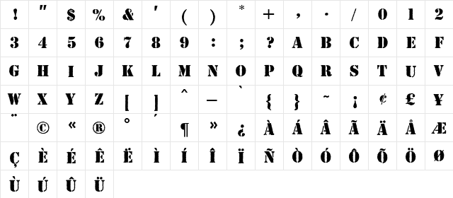 Stencil Antique MN Regular font glyphpreview