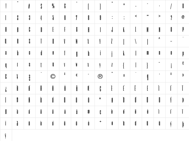 EmpireStateBold Regular font glyphpreview