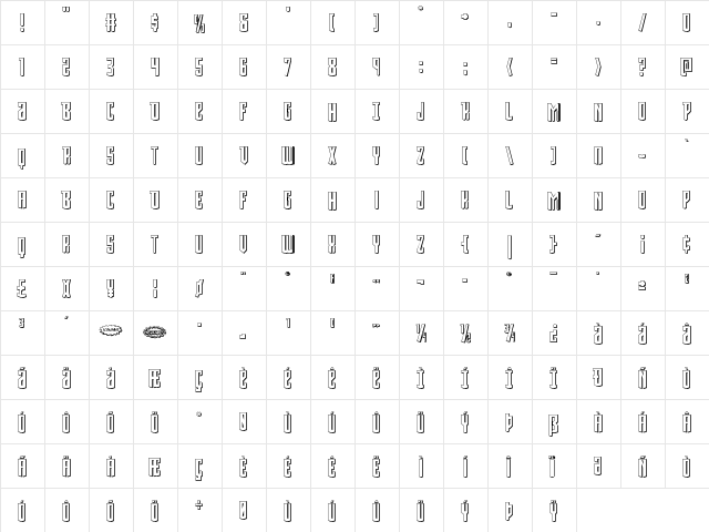 Viceroy of Deacons 3D Regular font glyphpreview