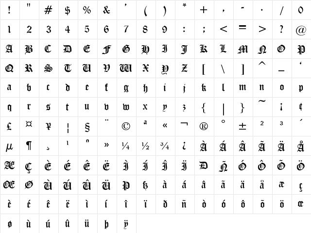 Lisanne-Light Regular font glyphpreview