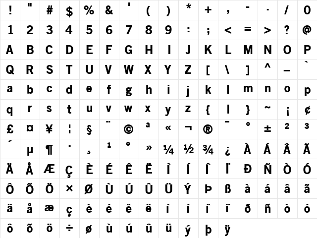 OldSansBlack Regular font glyphpreview