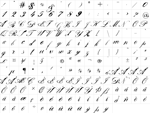 ChatoBand Smooth Regular font glyphpreview