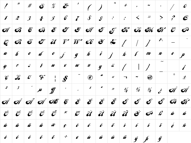 URWJacobiD Regular font glyphpreview