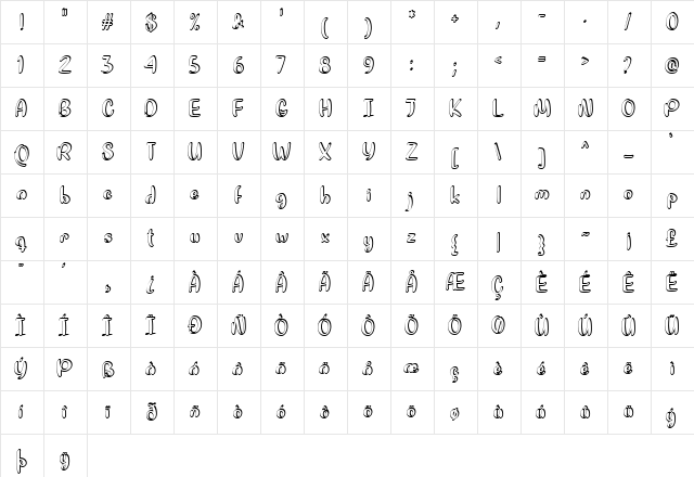 Quite Colorful Regular font glyphpreview